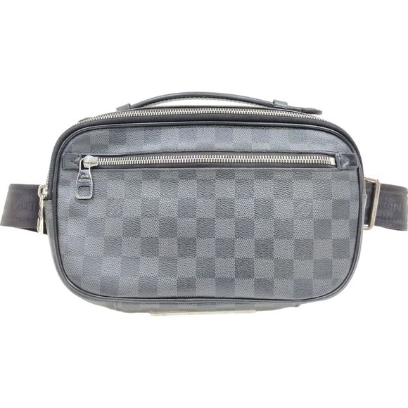 486625R Louis Vuitton Shoulder Bag Ambler Black Damier Graphite - Picture 1 of 11